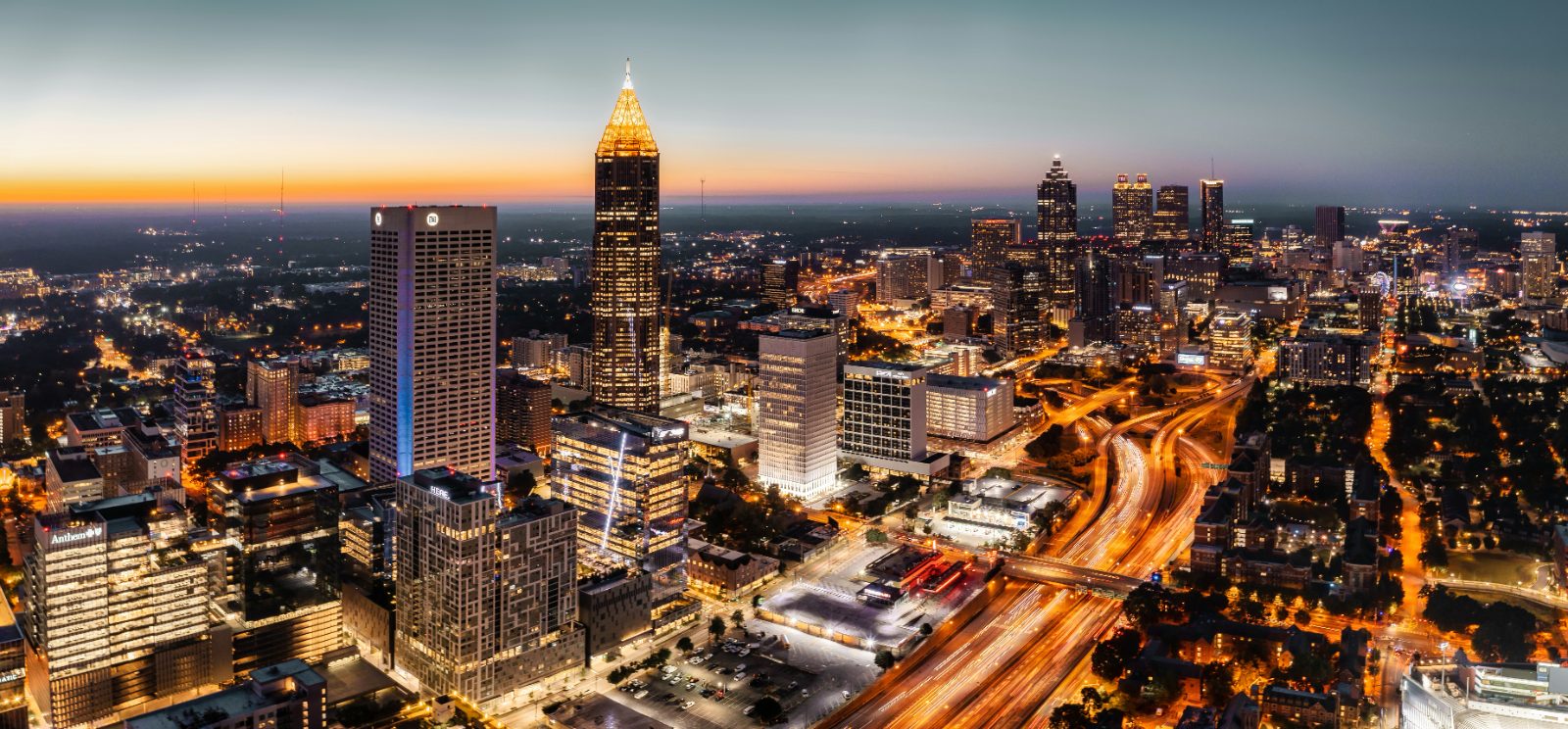 Atlanta skyline panorama at dusk